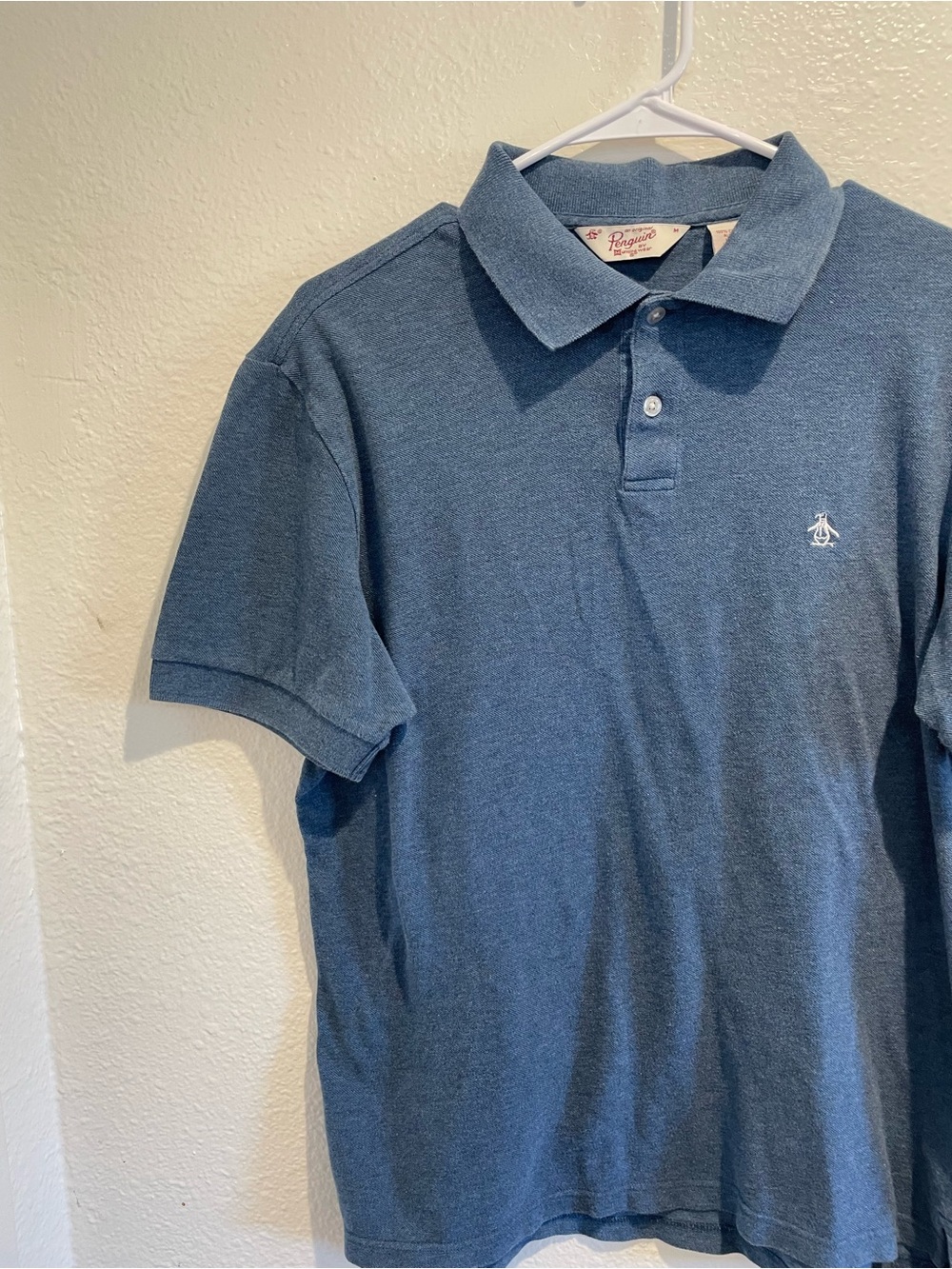 Original Penguin Men's Blue Golf Polo Shirt Size M Short Sleeve Knit Casual - Picture 2 of 5